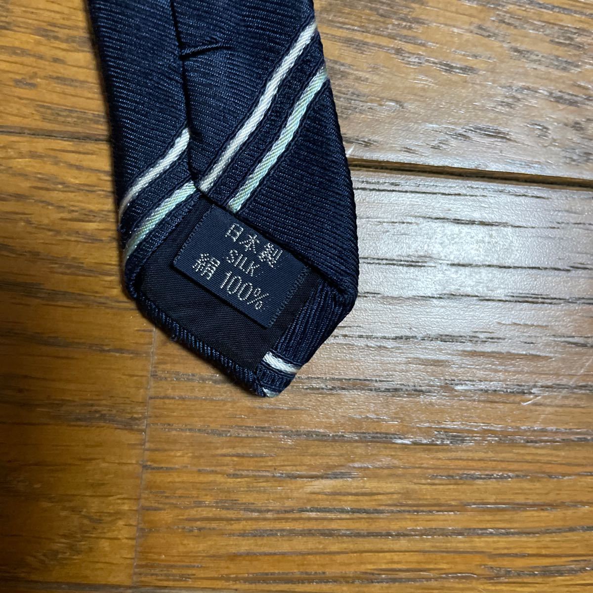 【中古】BURBERRY(バーバリー) レジメンタルタイ ネイビー シルク100％_画像4