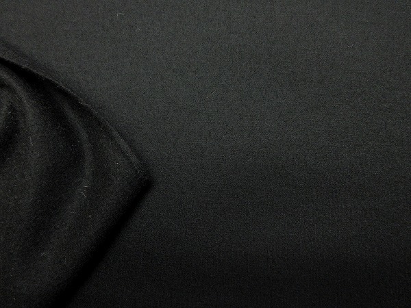 ウールカシミヤ混 圧縮ニット 光沢 スーツ ワンピース 中厚 巾143cm 長3m 黒 [m302]_画像2