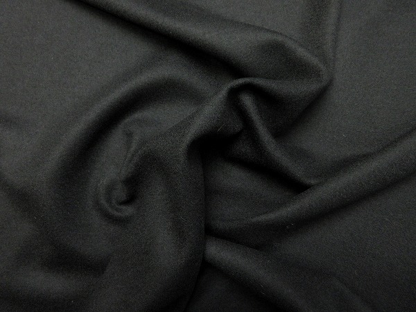ウールカシミヤ混 圧縮ニット 光沢 スーツ ワンピース 中厚 巾143cm 長3m 黒 [m302]_画像5