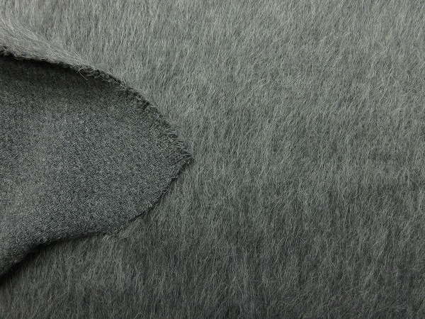 イタリア ウール混 モヘア コート ジャケット 厚地 巾148cm 長3m グレー [m351]_画像2