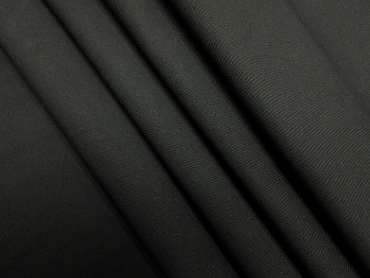 綿100 綾織 光沢 高級感有 スーツ 薄地 巾143cm 長5,5m 黒 [m327]_画像1
