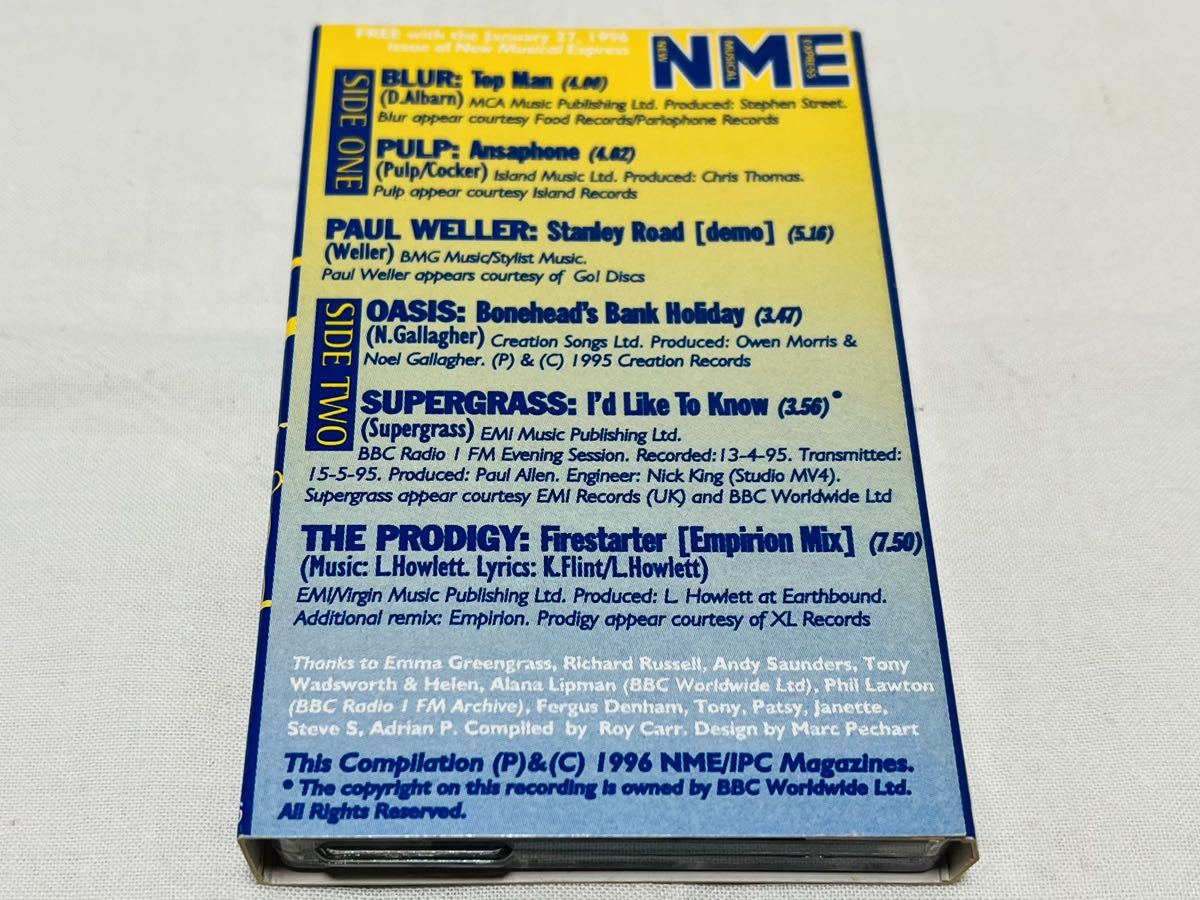 NME BRAT PACK\'96*January 27,1996 issue* не продается * кассетная лента *BLUR*PULP*PAUL WELLER*OASIS*SUPERGRASS*THE PRODIGY