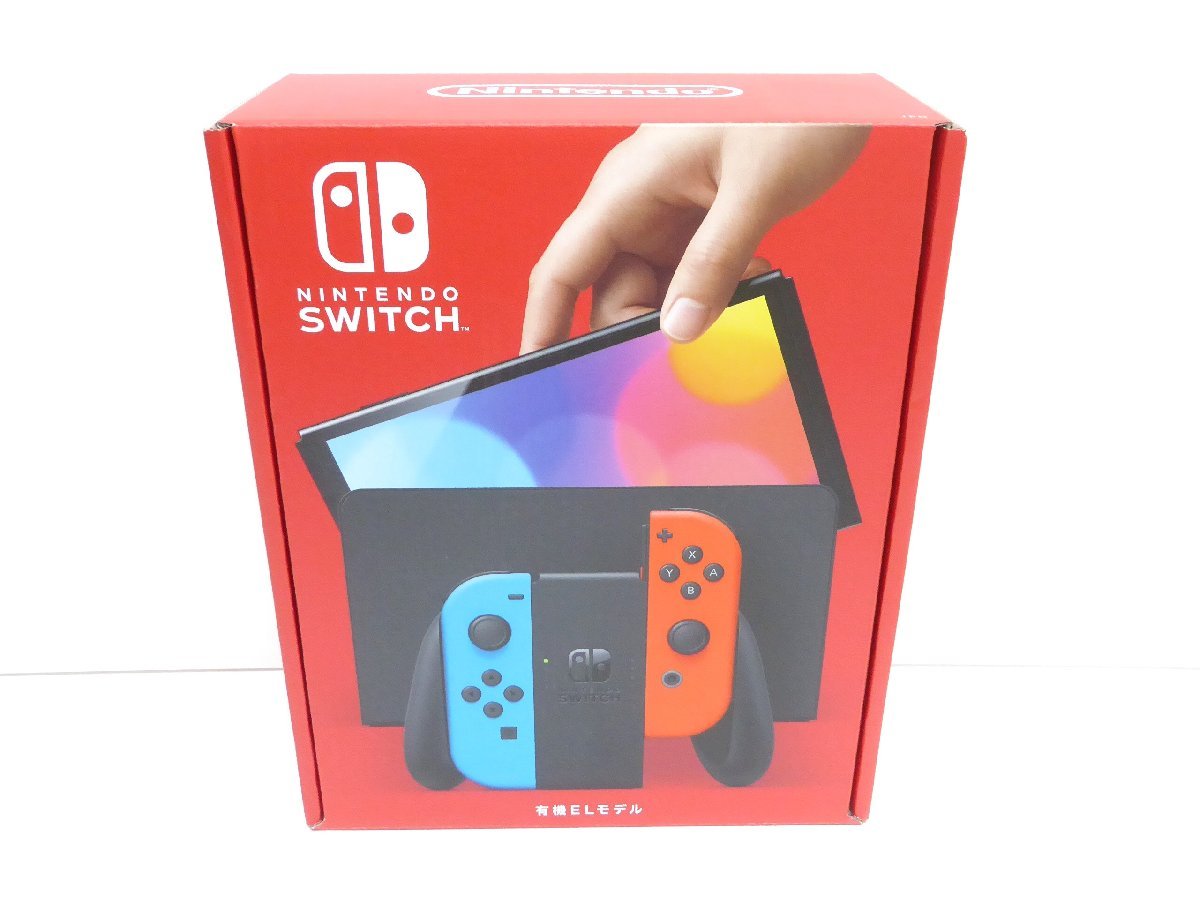 未使用品 Nintendo Switch 有機ELモデル Joy-Con(L) ネオンブルー/(R) ネオンレッド ニンテンドースイッチ ゲーム機 △WE1236