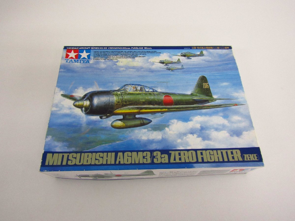 未組立 タミヤ 1/48 三菱 零式艦上戦闘機二二型/二二型甲 零戦 プラモデル▽A8179_画像1