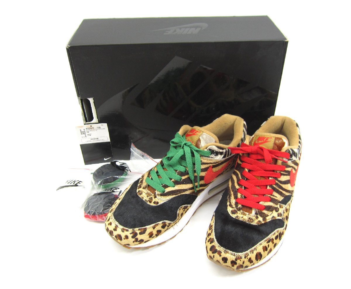 NIKE ナイキ AIR MAX 1 DLX ATMOS/ANIMAL PACK2.0 AQ0928-700 SIZE:US9.5 27.5cm メンズ スニーカー 靴 □UT10882