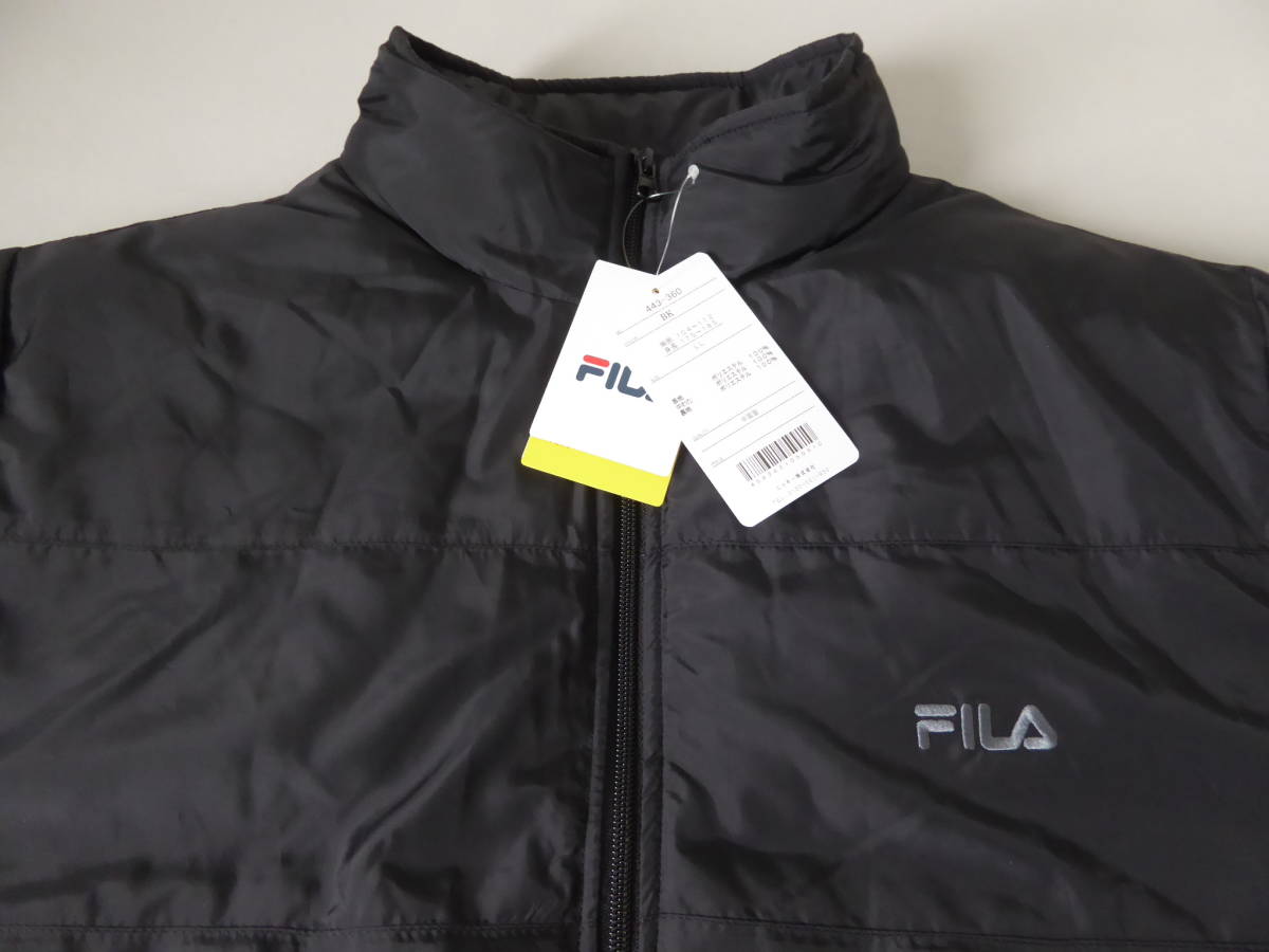 FILA GOLF フィラ ゴルフ 厚手 保温 防寒 防風 UVCUT 中綿 ウインド ジャケット　L　黒　③_画像2