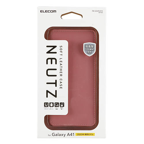 エレコム Galaxy A41 用 NEUTZ ソフトレザーケース 磁石付 ピンク ギャラクシー A41 レザー ケース カバー 手帳型_画像3