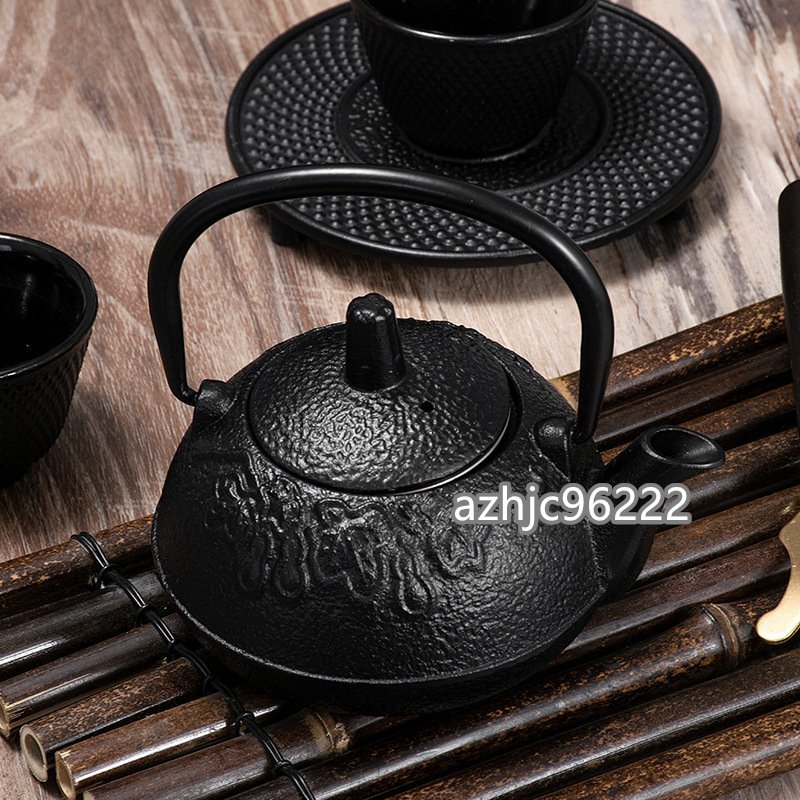 高級感満載 茶壺 手作り 煮茶壷 鉄壺 急須 常滑焼 茶壷 茶器 茶道具 砂鉄 提梁壷 鉄 やかんを沸かす お茶の道具 容量：0.3L_画像3