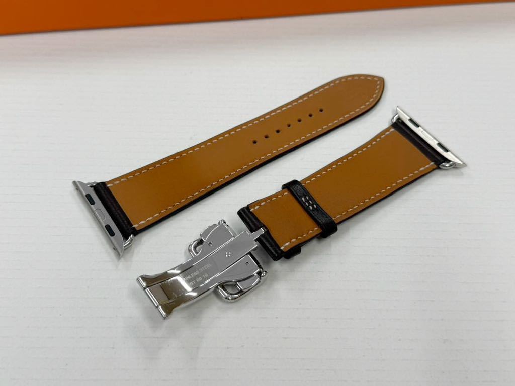 ☆即決 美品 Apple Watch HERMES 45mm 44mm バレニア エベンヌ ディプロイアントバックル エルメス アップルウォッチ Dバックル 124_画像4