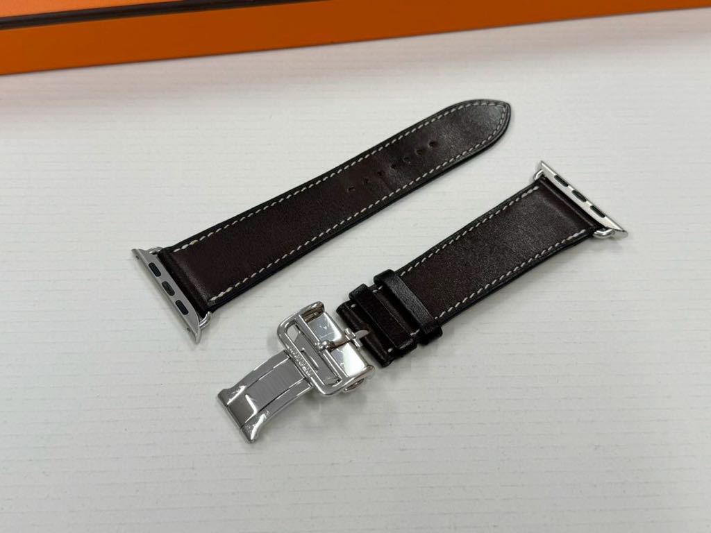 ☆即決 美品 Apple Watch HERMES 45mm 44mm バレニア エベンヌ ディプロイアントバックル エルメス アップルウォッチ Dバックル 124_画像3