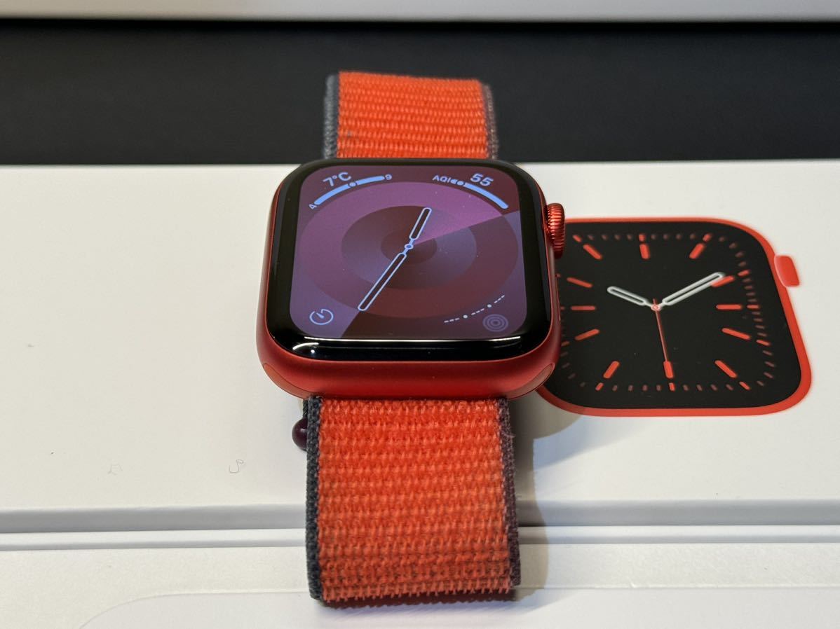 ☆即決 本体未使用 バッテリー100% Apple Watch series6 44mm アップルウォッチ GPSモデル レッドアルミニウム RED 心電図 シリーズ6 094_画像3