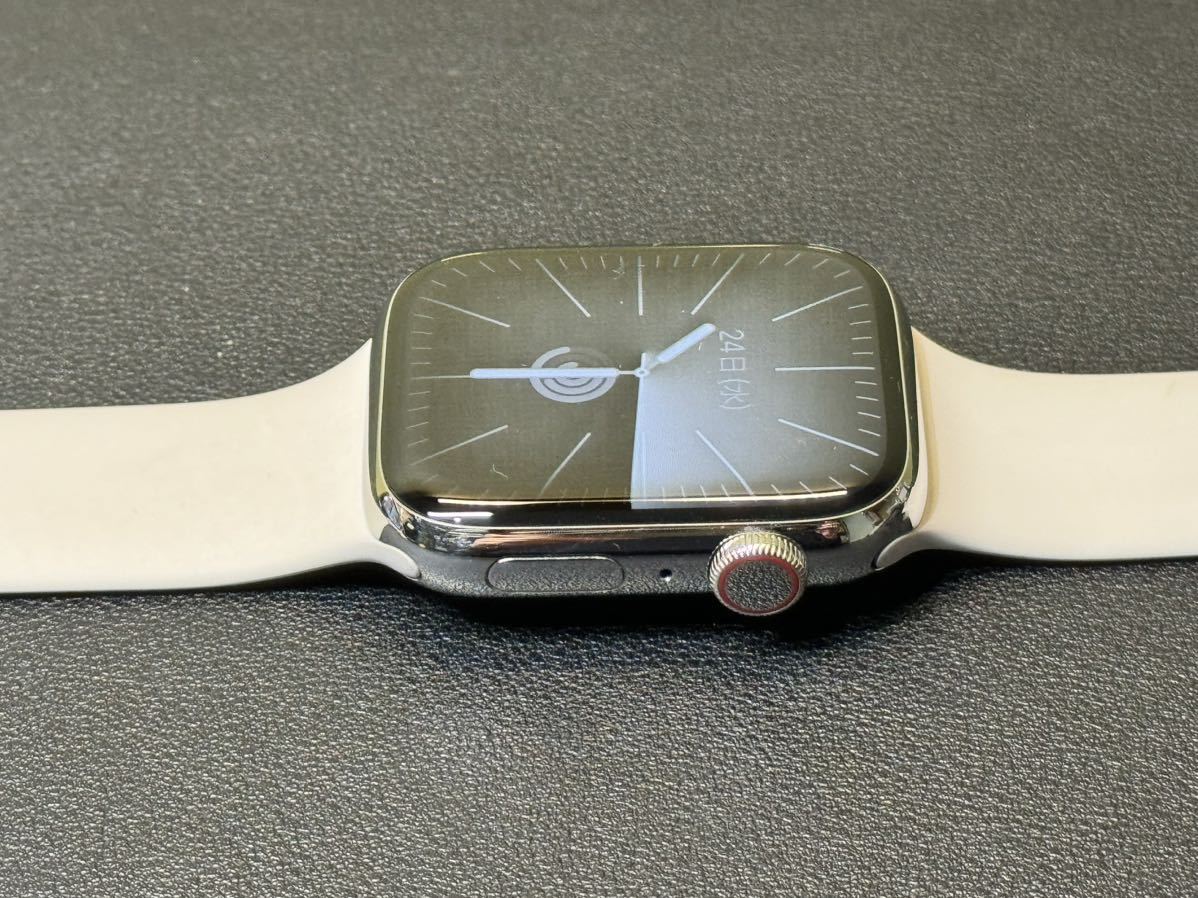 ☆即決 美品 Apple Watch series7 45mm シルバーステンレス アップルウォッチ GPS+Cellularモデル シリーズ7 170_画像4