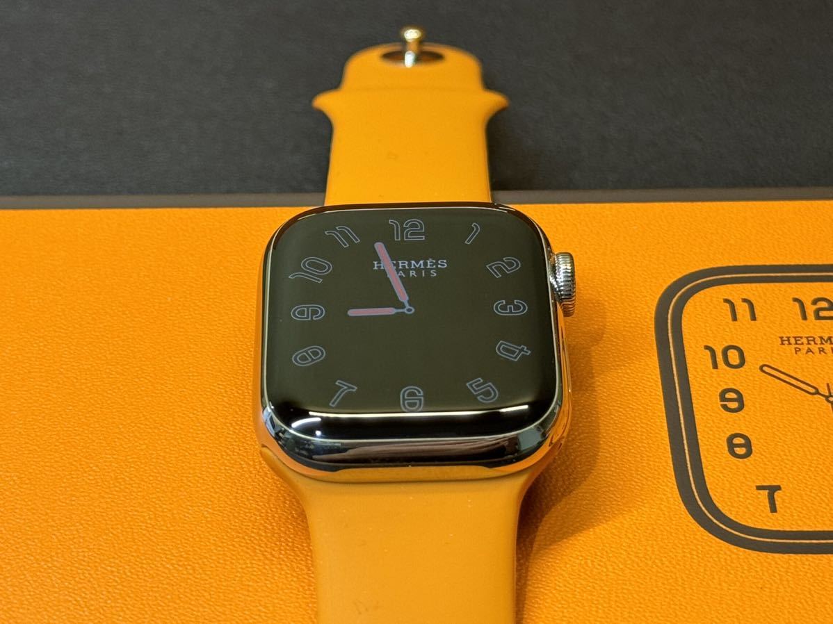 ☆即決 美品 バッテリー100% Apple Watch series7 HERMES 41mm アップルウォッチ エルメス GPS+Cellular シルバーステンレス シリーズ7 195_画像3