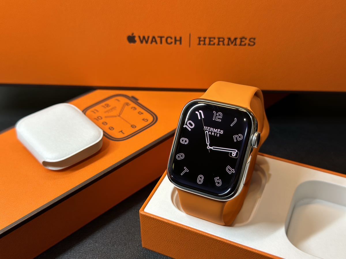 ☆即決 美品 Apple Watch series7 HERMES 45mm アップルウォッチ エルメス GPS+Cellular シルバーステンレス  シリーズ7 036