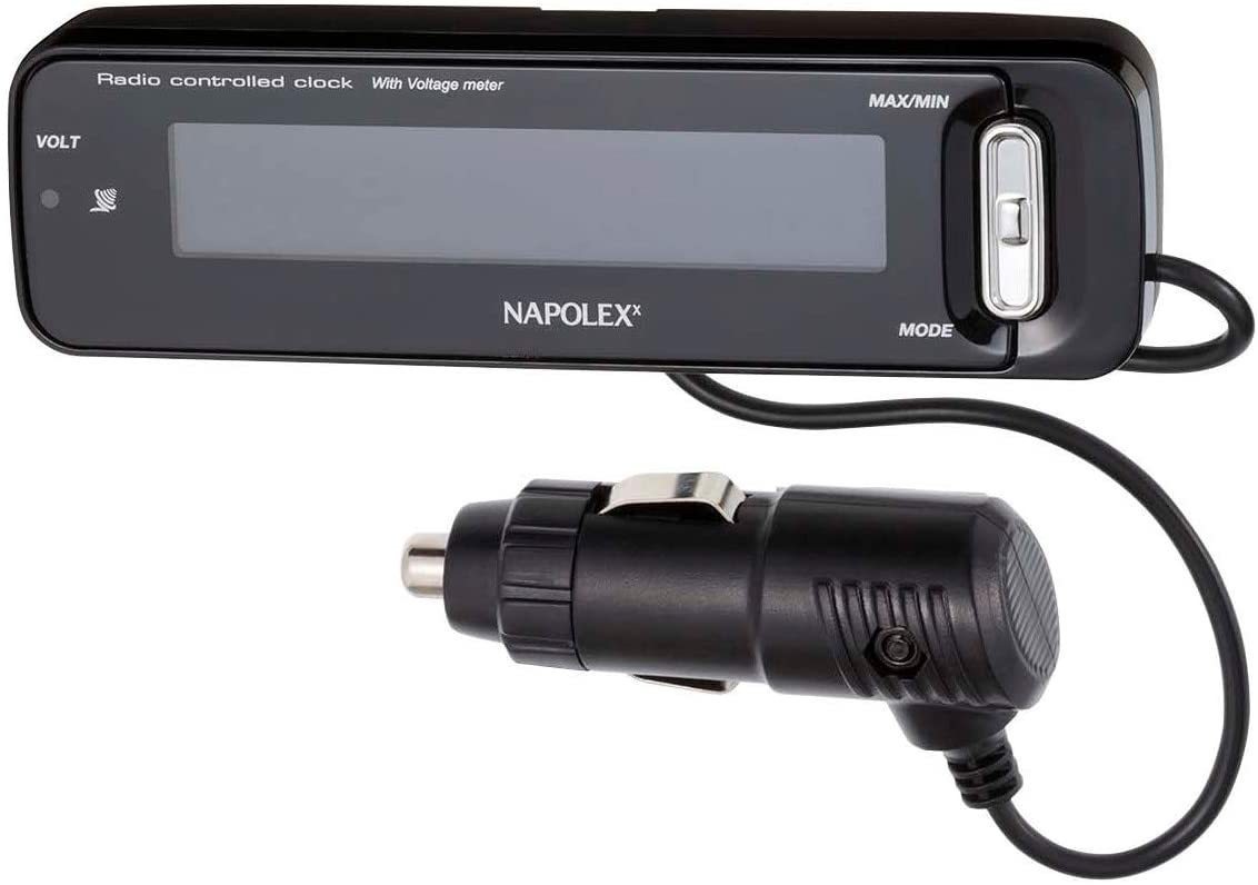 ナポレックス FIZZ-1027 ボルテージメータークロック 誤警報カット デジタル 旅行 ドライブ 時間 粘着シート 電池式 アラーム NAPOLEX_画像5