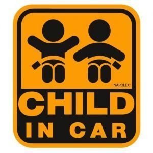 ナポレックス SF-20 セーフティーサイン CHILD IN CAR ウインドウステッカー チャイルドインカー リアガラス 運転 駐車 安心 NAPOLEX_画像1