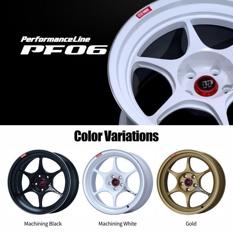 送料無料 ENKEI Performance Line PF06 18インチ 18x9.0J 5/100 +42 M/W マシニングホワイト 新品ホイール1本価格_画像2