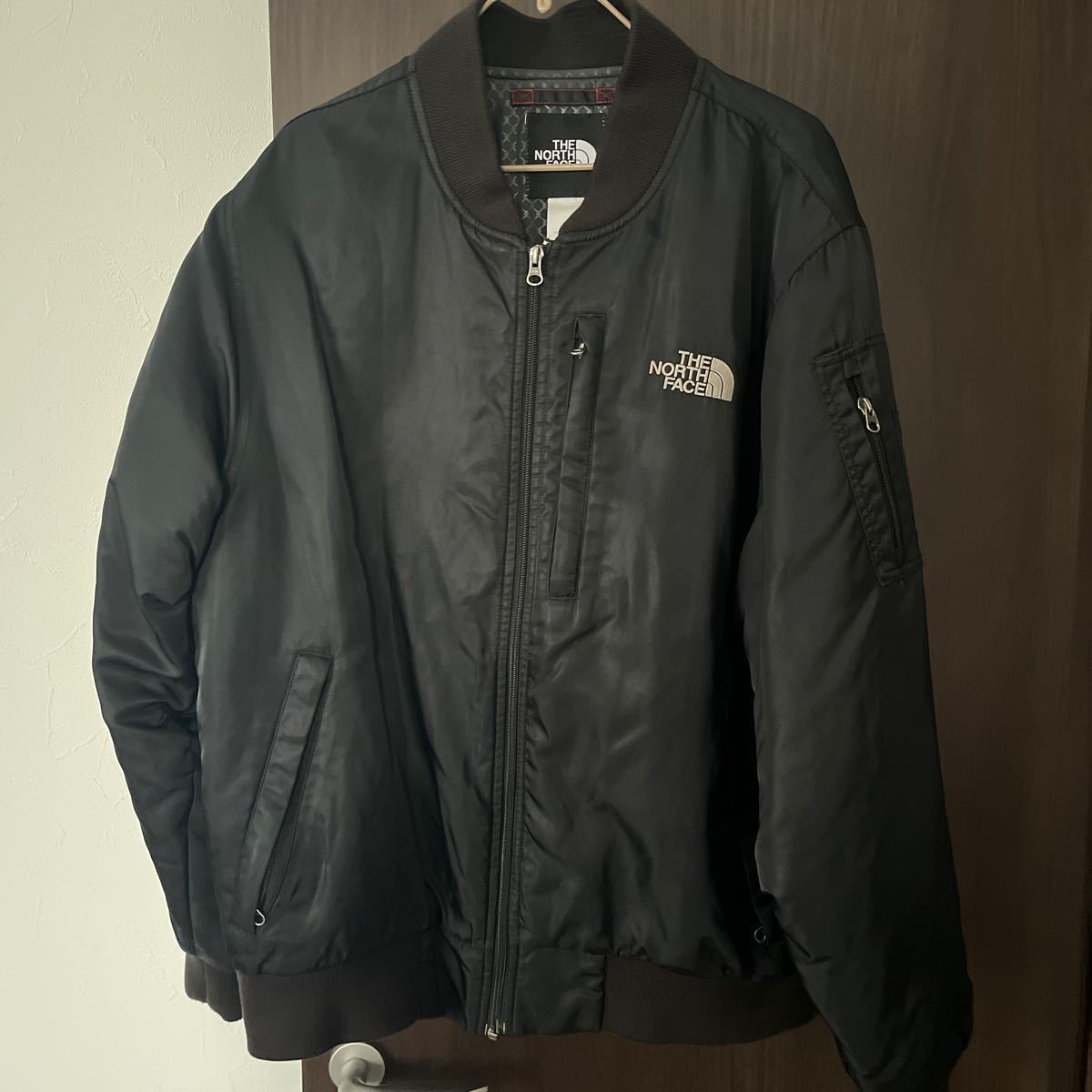 廃番 THE NORTH FACE ノースフェイス Q THREE JACKET ナイロンMA-1フライトジャケット L 良品_画像1