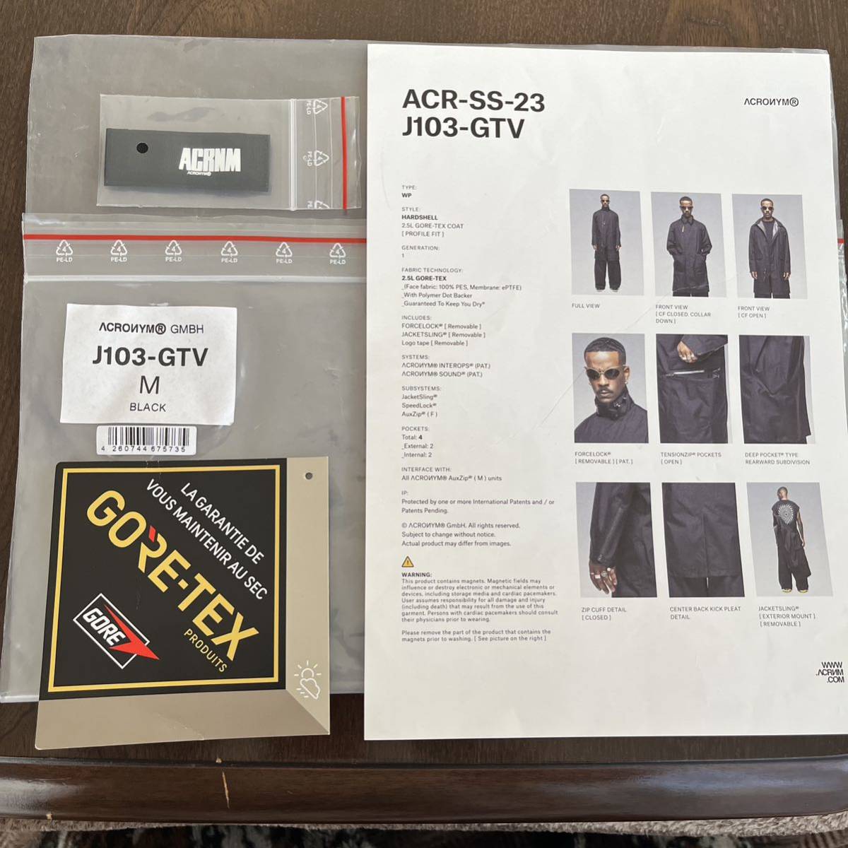 ACRONYMアクロニウム J103-GTV 2.5Lゴアテックスコート M 黒 gore-tex_画像8