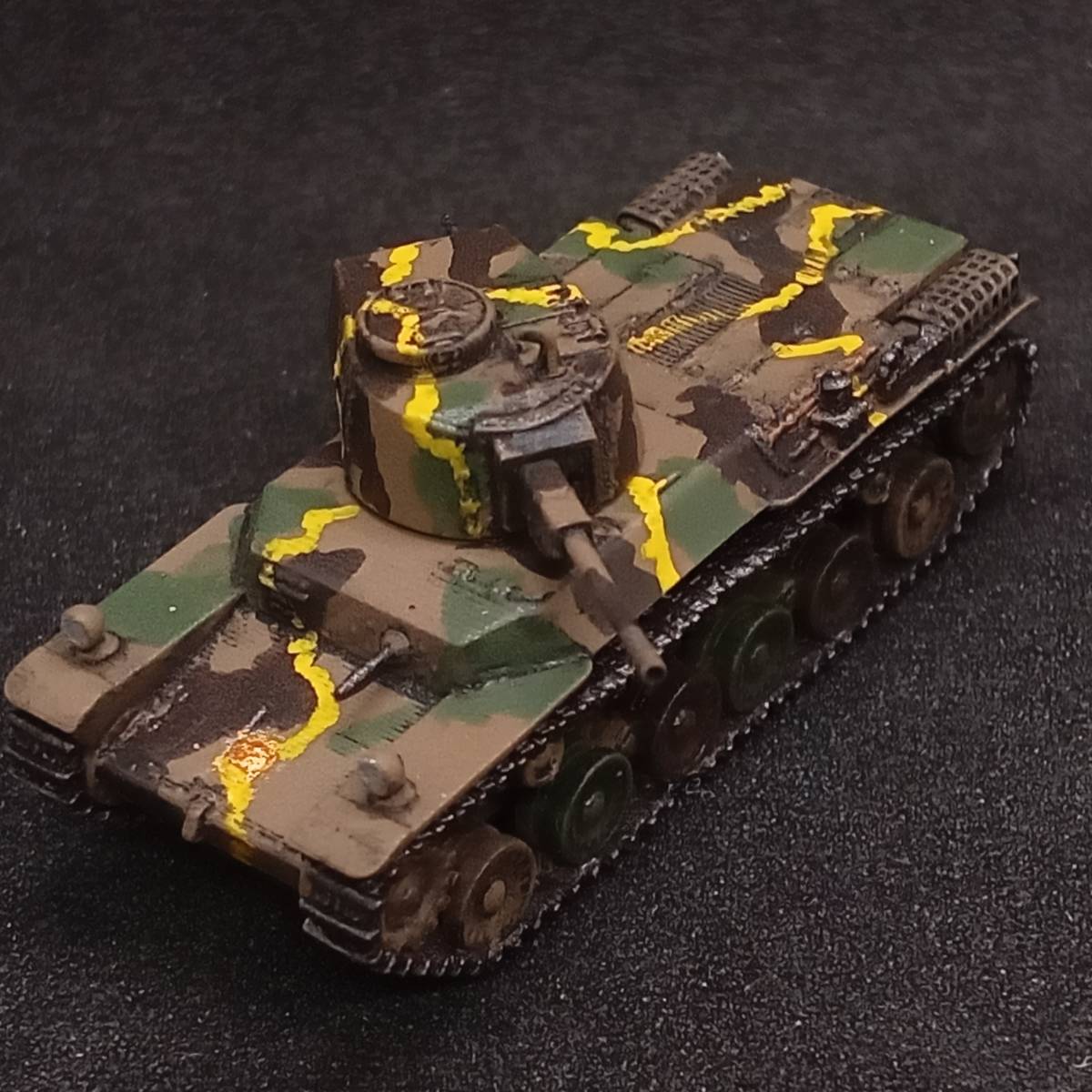 ●完成品1/144 一式中戦車チヘ,”遅れてきた主力戦車！”,出品２,黄帯塗装.,echokou1989製,日本,WW2,自作ver_画像7