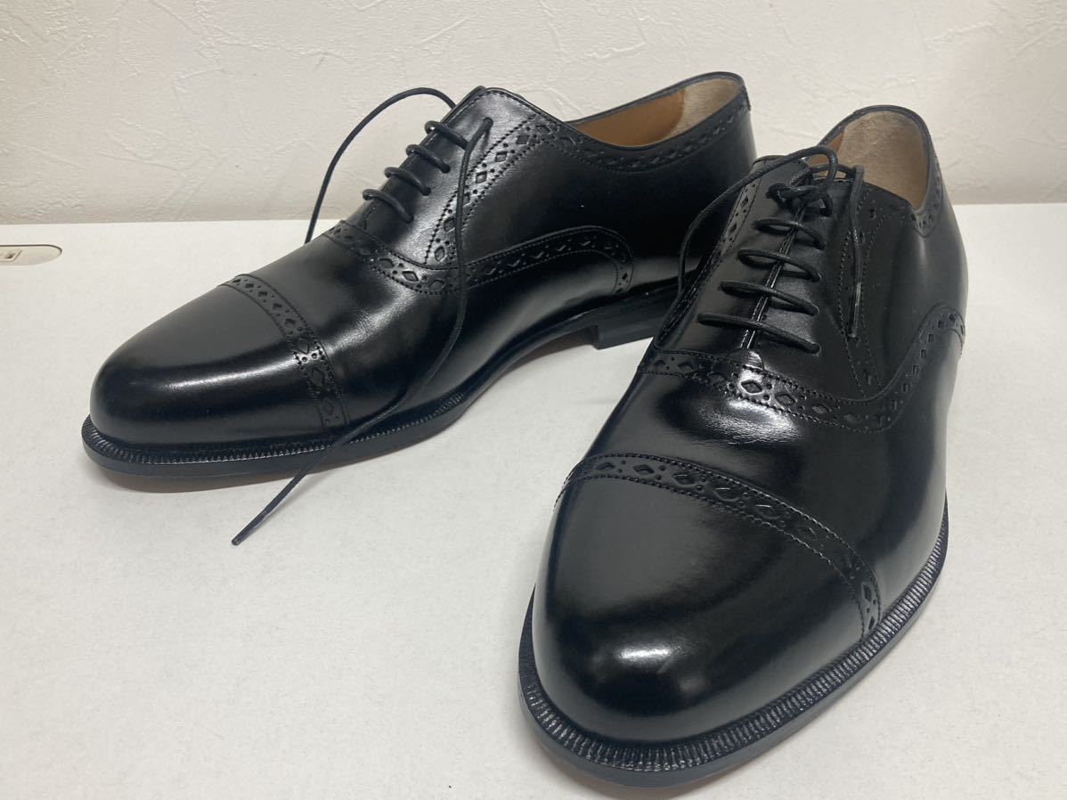 サントーニ　Santoni ビジネスシューズ レザー 黒 7 1/2サイズ　メンズ_画像2