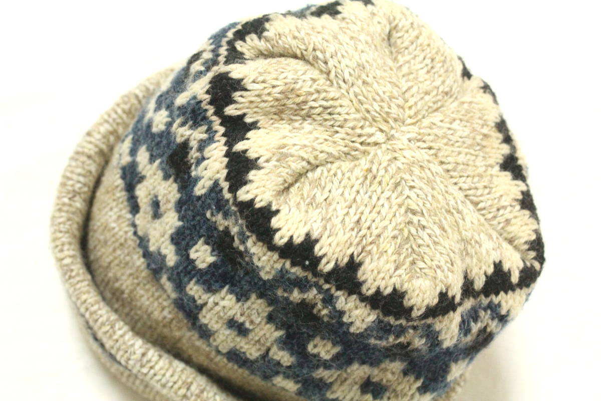 90\'s American made Bronerneitib pattern knit cap Beanie knitted cap USA Vintage nordic 