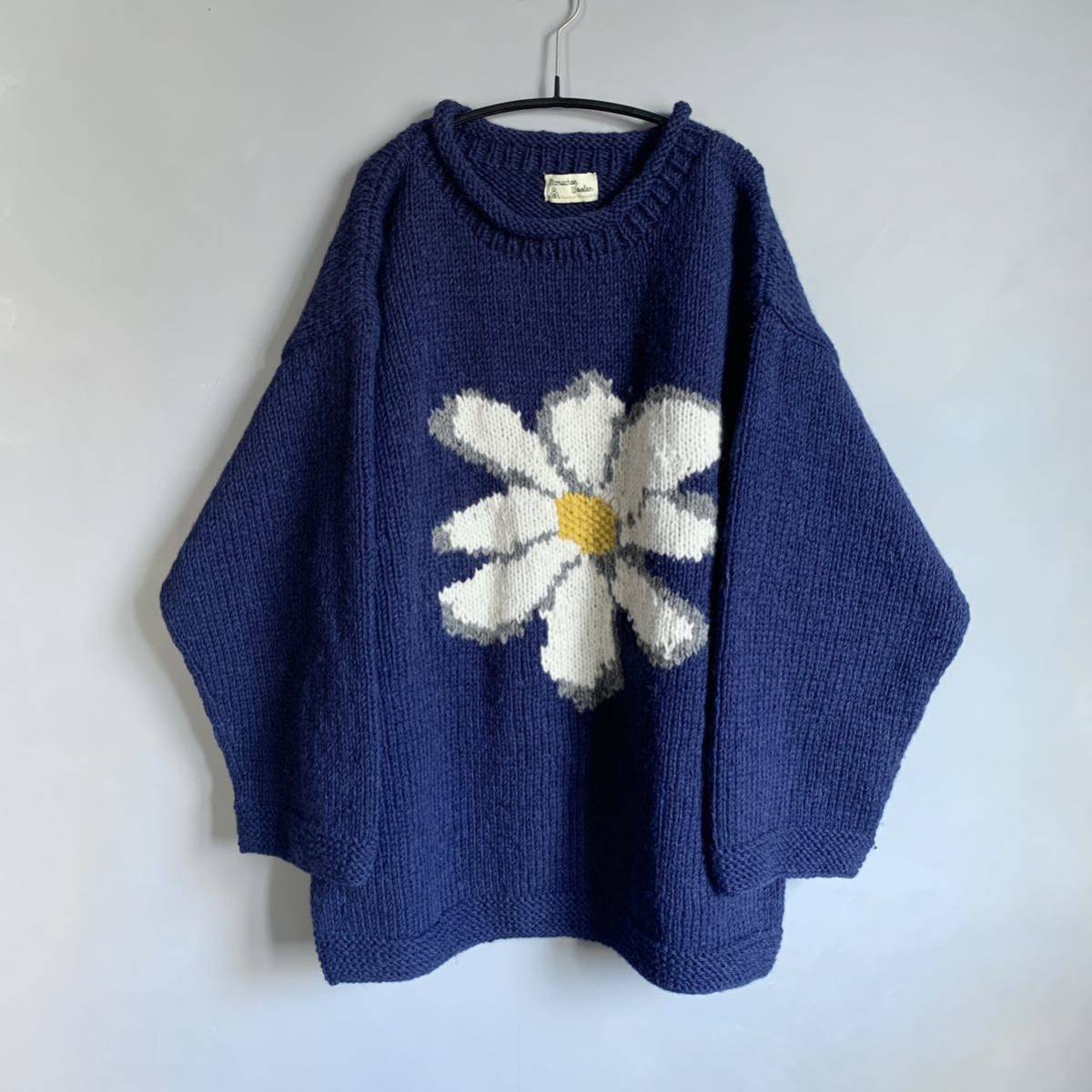 Macmahon Knitting Mills 23AW 未使用 フラワー柄 ニット ネイビー マクマホンニッティングミルズ あいみょん着用モデル ユニセックス_画像1