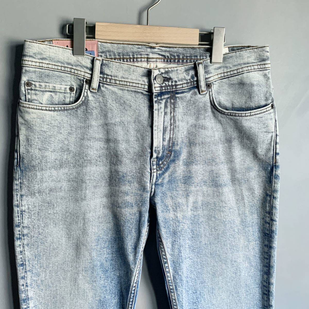 ACNE STUDIOS NORTH Marble Wash アイスブルーデニムパンツ アクネ スキニースリムフィット 33_画像3