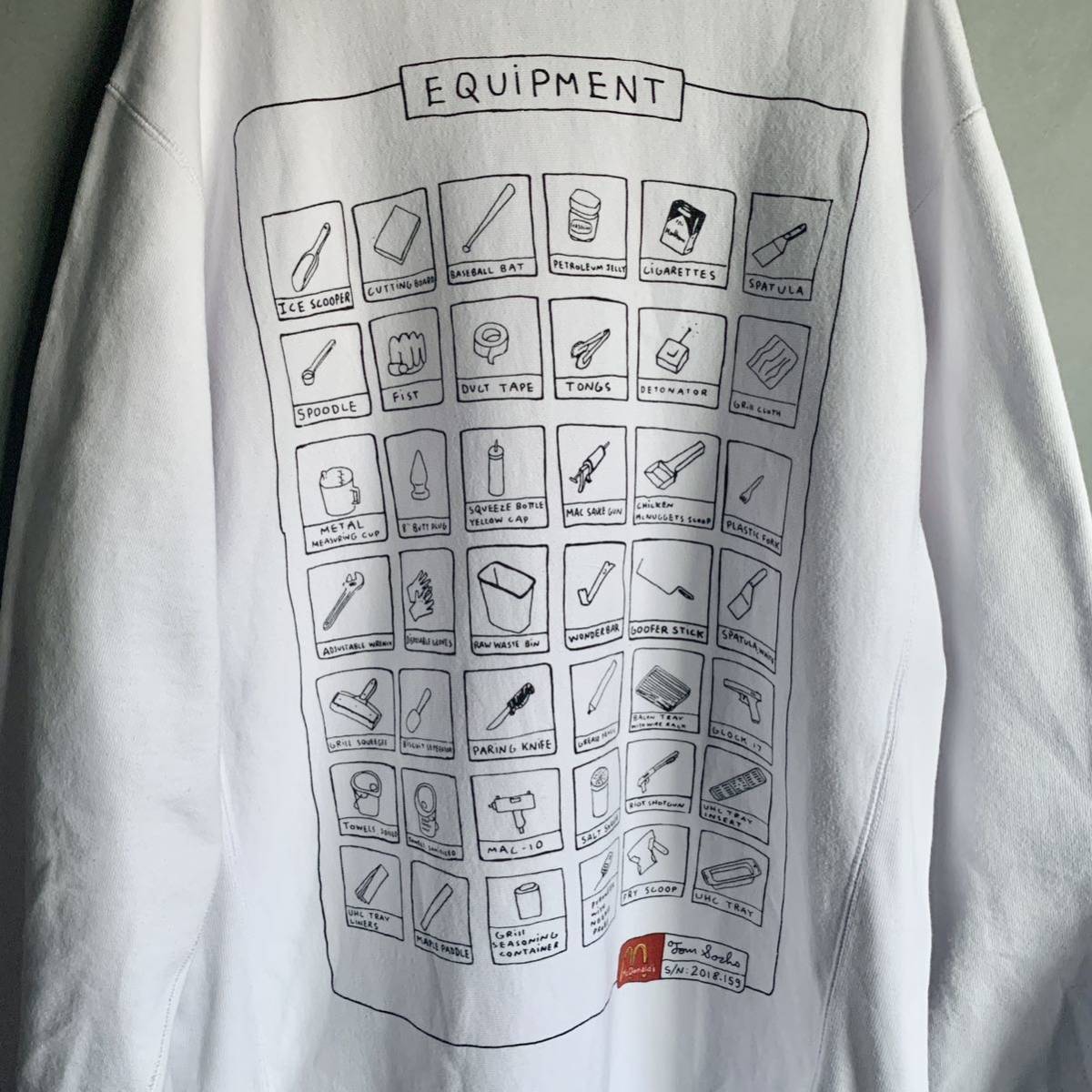 Tom Sachs マクドナルド スウェット ホワイト L トムサックス Tom Sachs マクドナルド スウェット ホワイト L トムサックス