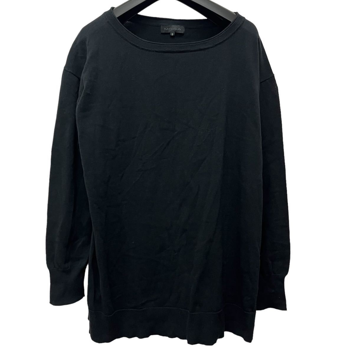 MOGA / モガ レディース 長袖Tシャツ カットソー ブラック 2サイズ 薄手 O-2027の画像1