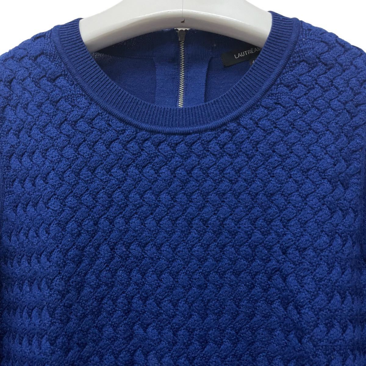 LAUTREAMONT / ロートレアモン レディース ニット セーター ブルー ウール100% 40サイズ O-2040_画像2