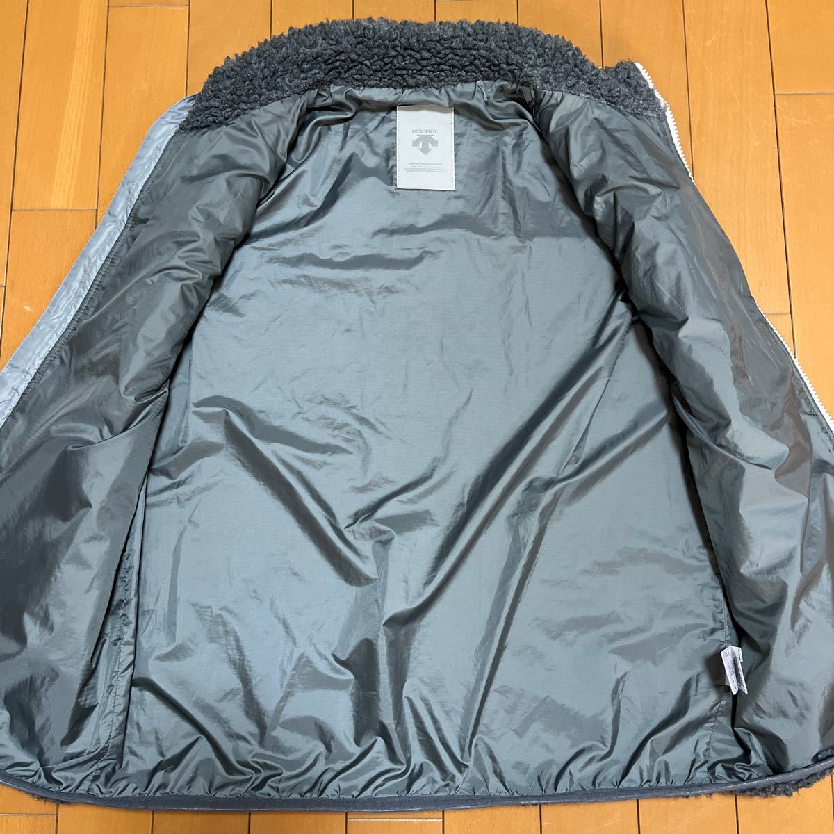 DESCENTE PAUSEデサントポーズ フリース ベスト グレー サイズM DOR-T8830 レトロX_画像8