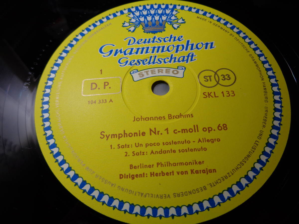 美品/カラヤン,HERBERT VON KARAJAN,BERLIN PHILHARMONIC/BRAHMS:THE FOUR SYMPHONIES(GERMANY/DGG TULIP:SKL 133/36 STEREO 4LP BOX SETの画像4