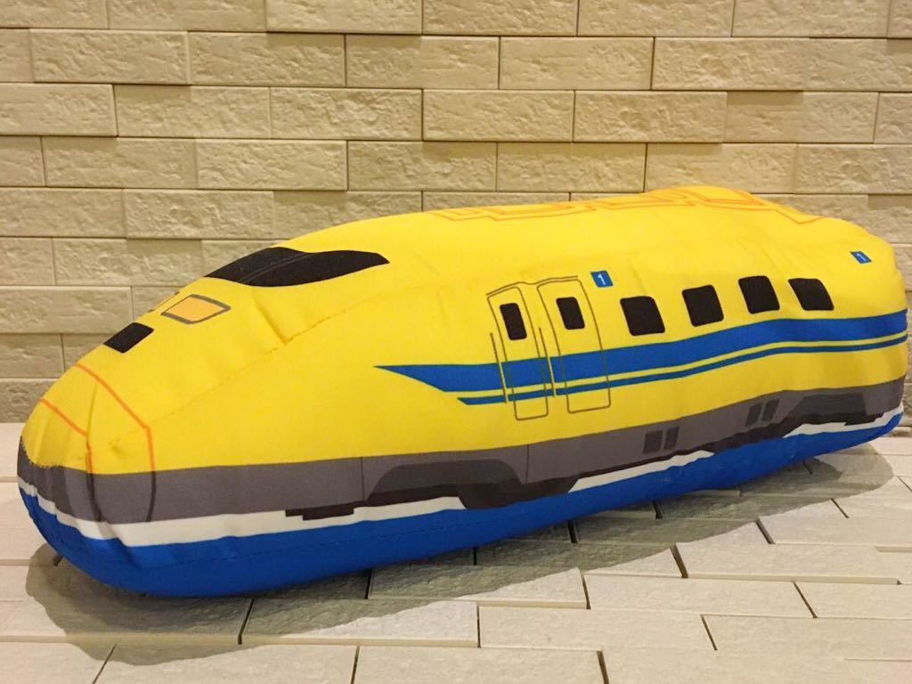 美品 プラレール ぬいぐるみ クッションDr.YELLOW  ドクターイエロー 新幹線 電車 鉄道 923形 約35cmの画像1