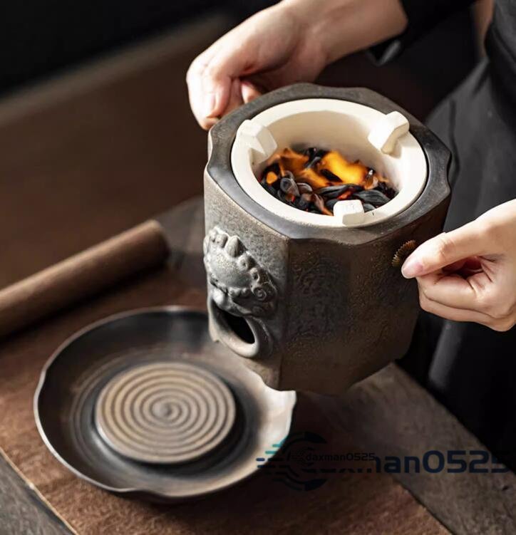 新入荷☆銅獅子ストーブ+四方敷き炭火煮茶囲炉裏焼き茶炭ストーブ煮茶ストーブ炭ストーブ家庭用室内炭ストーブ煮茶器_画像2