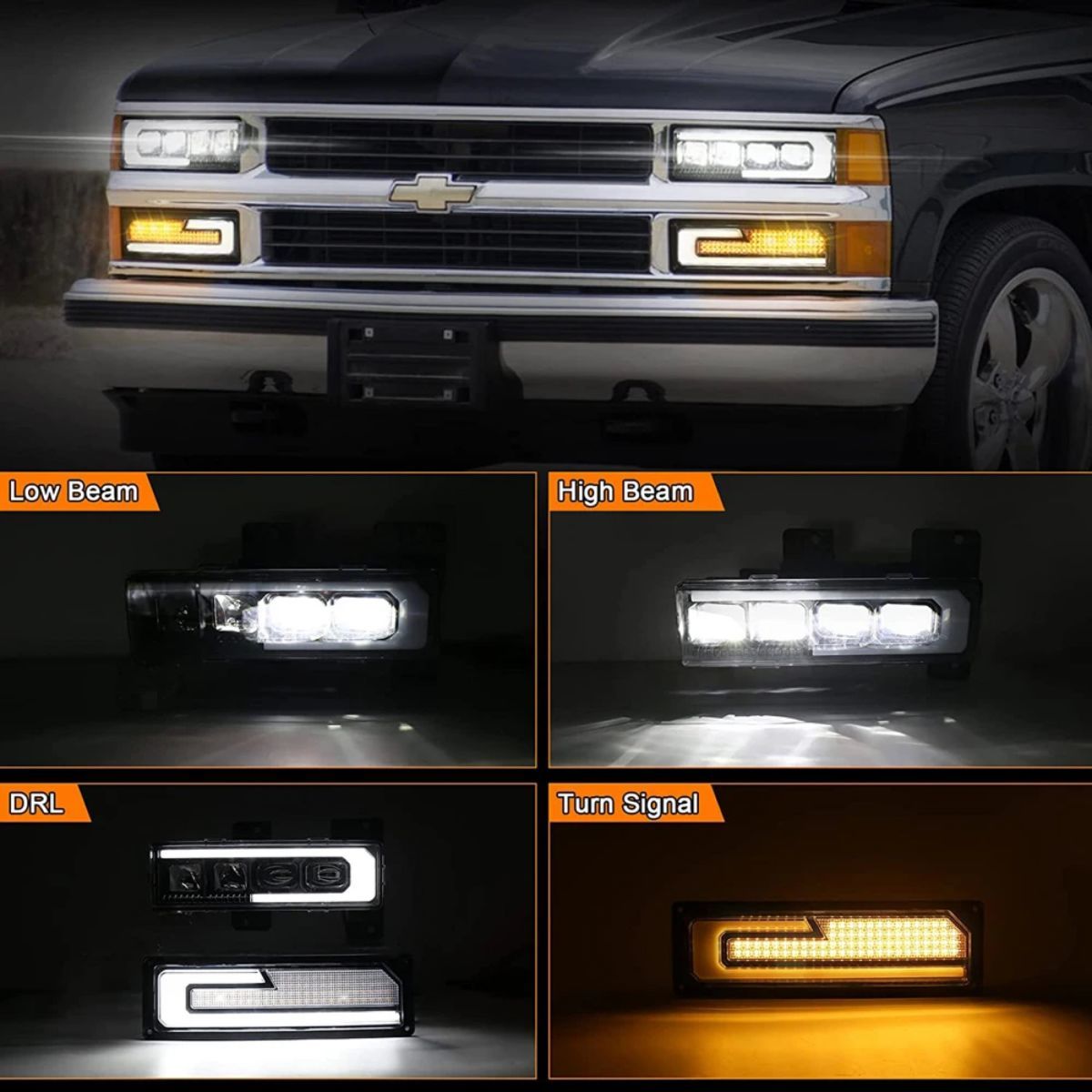  tax included LED fibre head light headlamp park signal Turn signal opening attaching 88-98y C1500 K1500 truck immediate payment stock goods 