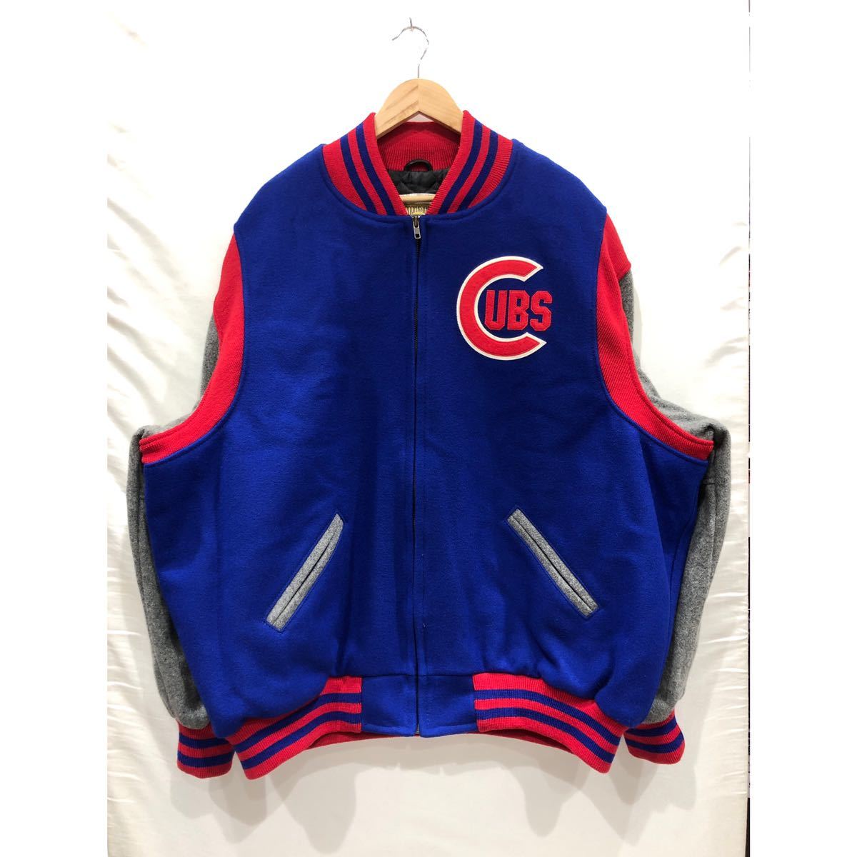 【mitchell and ness】ミッチェルアンドネス cubs jacket cooperstown authentic collection スタジャン XXL ブルー レッド ts202401_画像1
