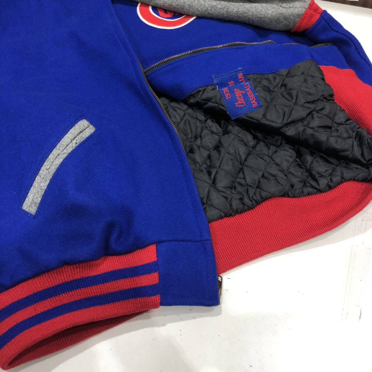 【mitchell and ness】ミッチェルアンドネス cubs jacket cooperstown authentic collection スタジャン XXL ブルー レッド ts202401_画像6