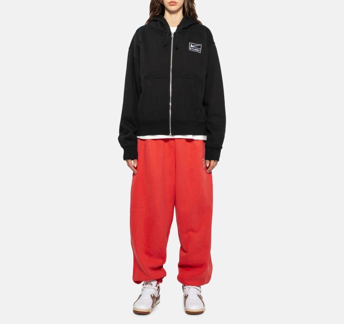 完売品☆NIKE x Stussy コラボ ウォッシュ加工フルジップパーカー ブラック Lサイズ 未開封タグ付新品 送込☆ナイキ ステューシー