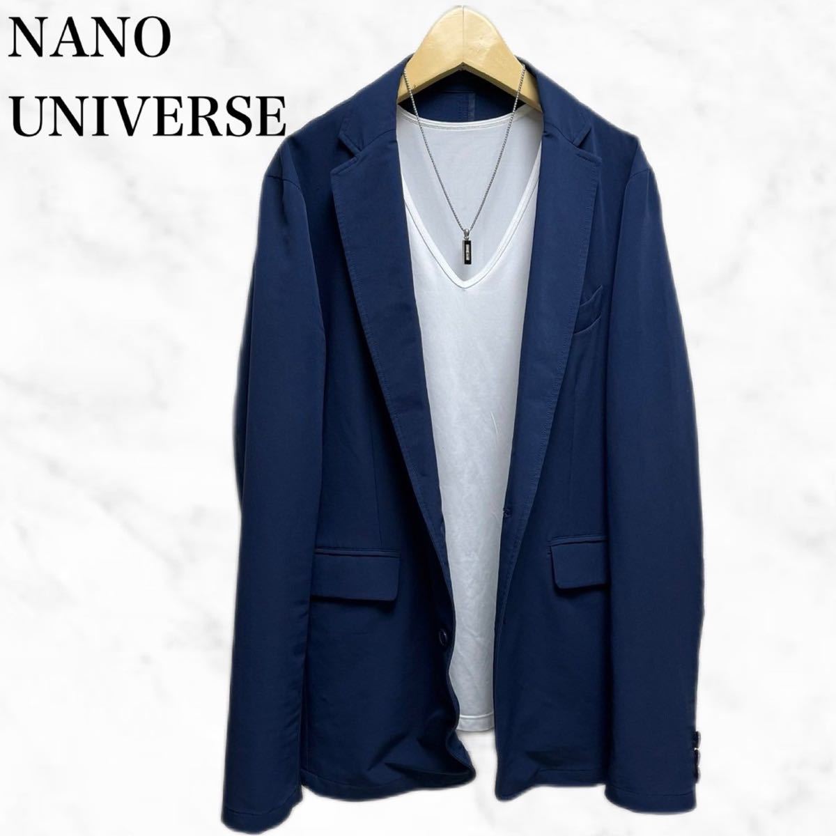 nano universe テーラードジャケット　青　ブルー　シンプル_画像1