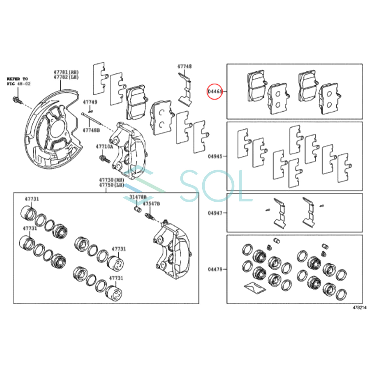 フロント ブレーキパッド トヨタ クラウン マークX GRS184 GWS204 GRS214 GRX130 GRX133 左右セット 04465-30430 04465-30400_画像3