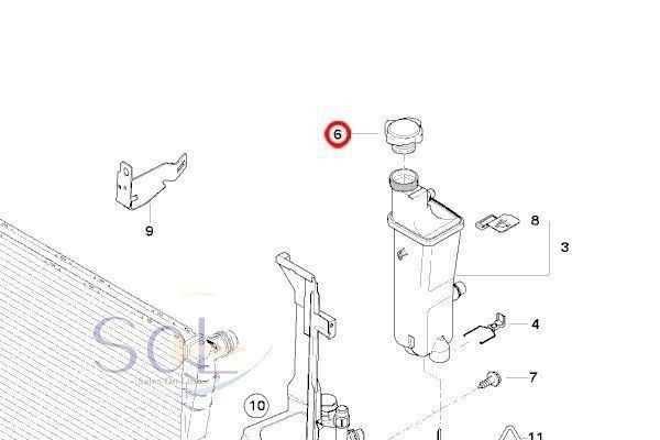 BMW E36 E46 E90 E91 Z3 ラジエーター エクスパンションタンクキャップ 318i 320i 323i 325i 328i 330i M3 2.0 2.2i 2.8 3.0i 17111742231の画像2