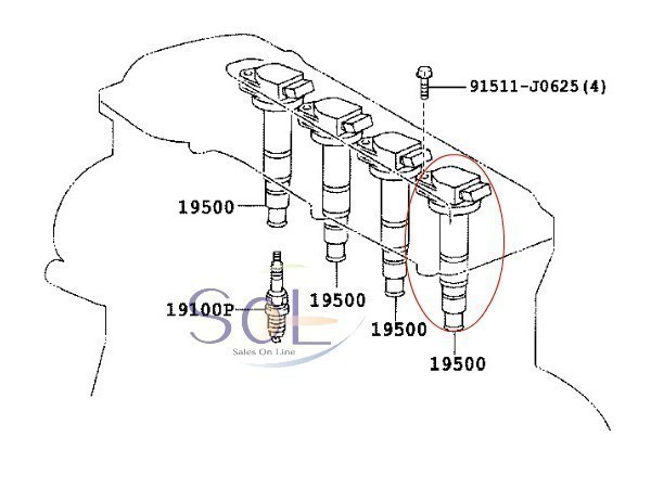  Toyota Regius Ace (TRH102V TRH112V TRH112K TRH122K) катушка зажигания 90919-02247 90919-02248 90919-02260 90919-C2002