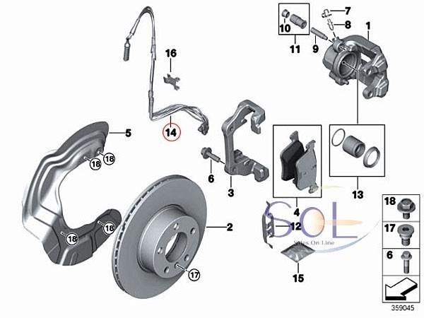 BMW E82 E87 E88 E90 E91 E92 フロント ブレーキパッドセンサー 116i 118i 120i 320i 323i 325i 330i 34356789439 出荷締切18時_画像2