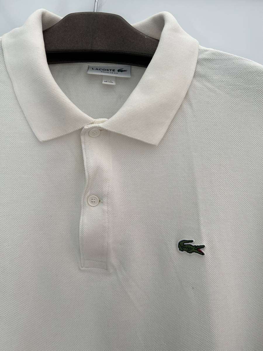 ラコステ　LACOSTE　ポロシャツ　ワニプリント　半袖　ホワイト_画像2