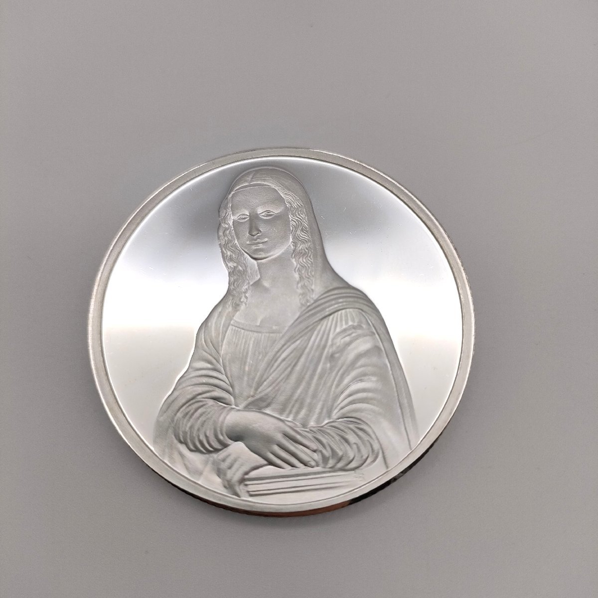 レオナルド モナリザ 大型銀貨 海外銀貨 銀メタル 記念メタル 2オンス 3枚セット 約186.6ｇ Ag999 レア シルバーメタル 現状渡し J121-8_画像6