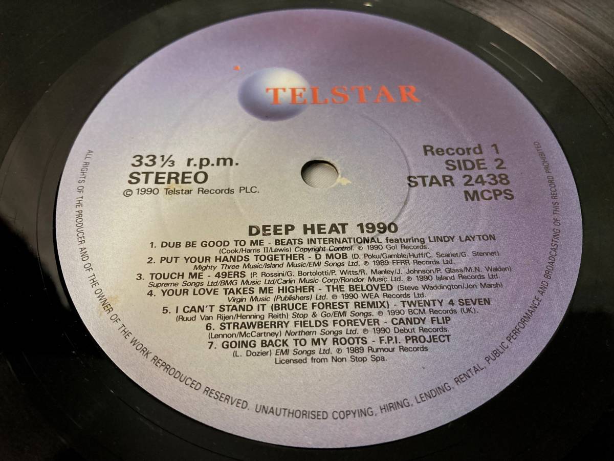 Various - Deep Heat 90/the dance album of year【2LP UK盤/試聴検品済】90's/Electronic/House/12inch 2LPレコード_画像5