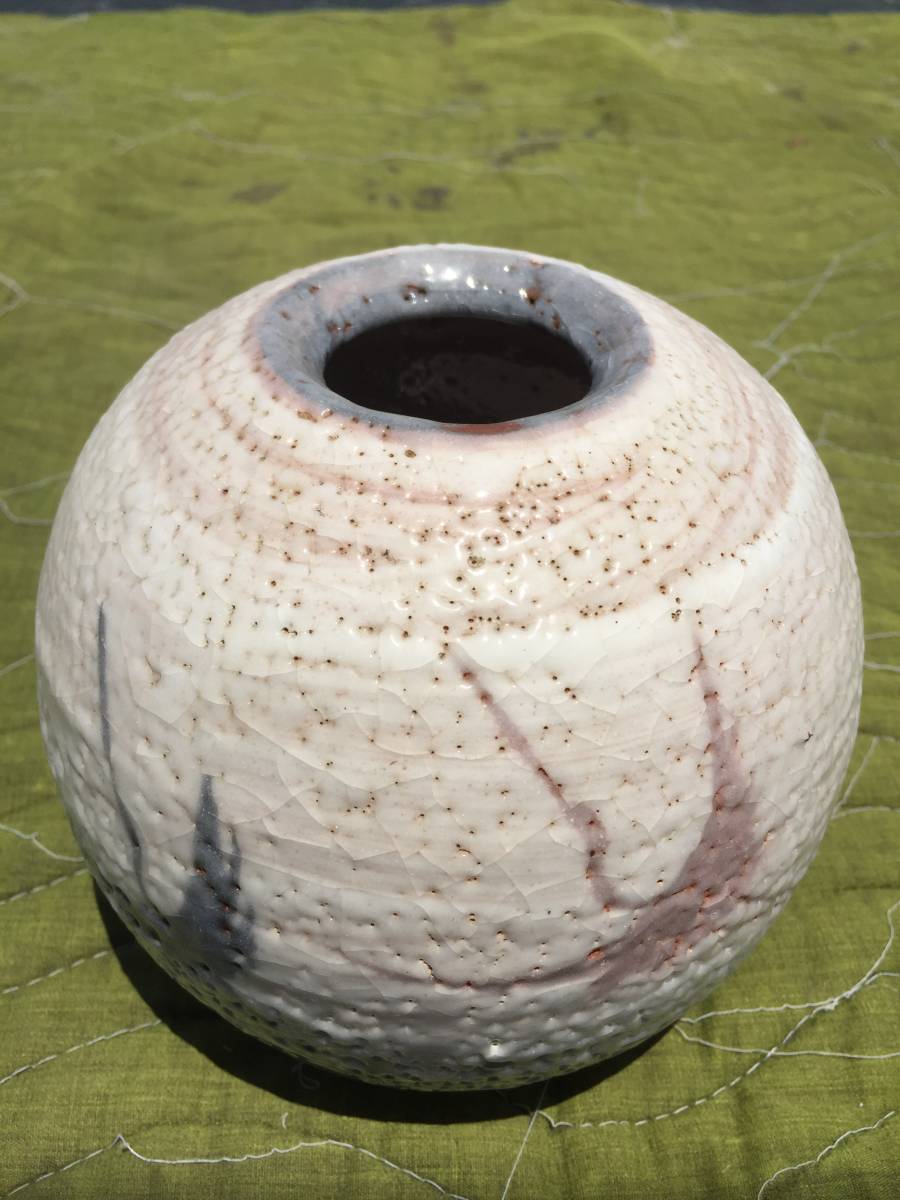 [. ваза ] пол между . ваза ( круглый * рисунок / чёрный журавль красный журавль )/ один колесо ../ керамика / антиквариат / керамика /Ea9_60