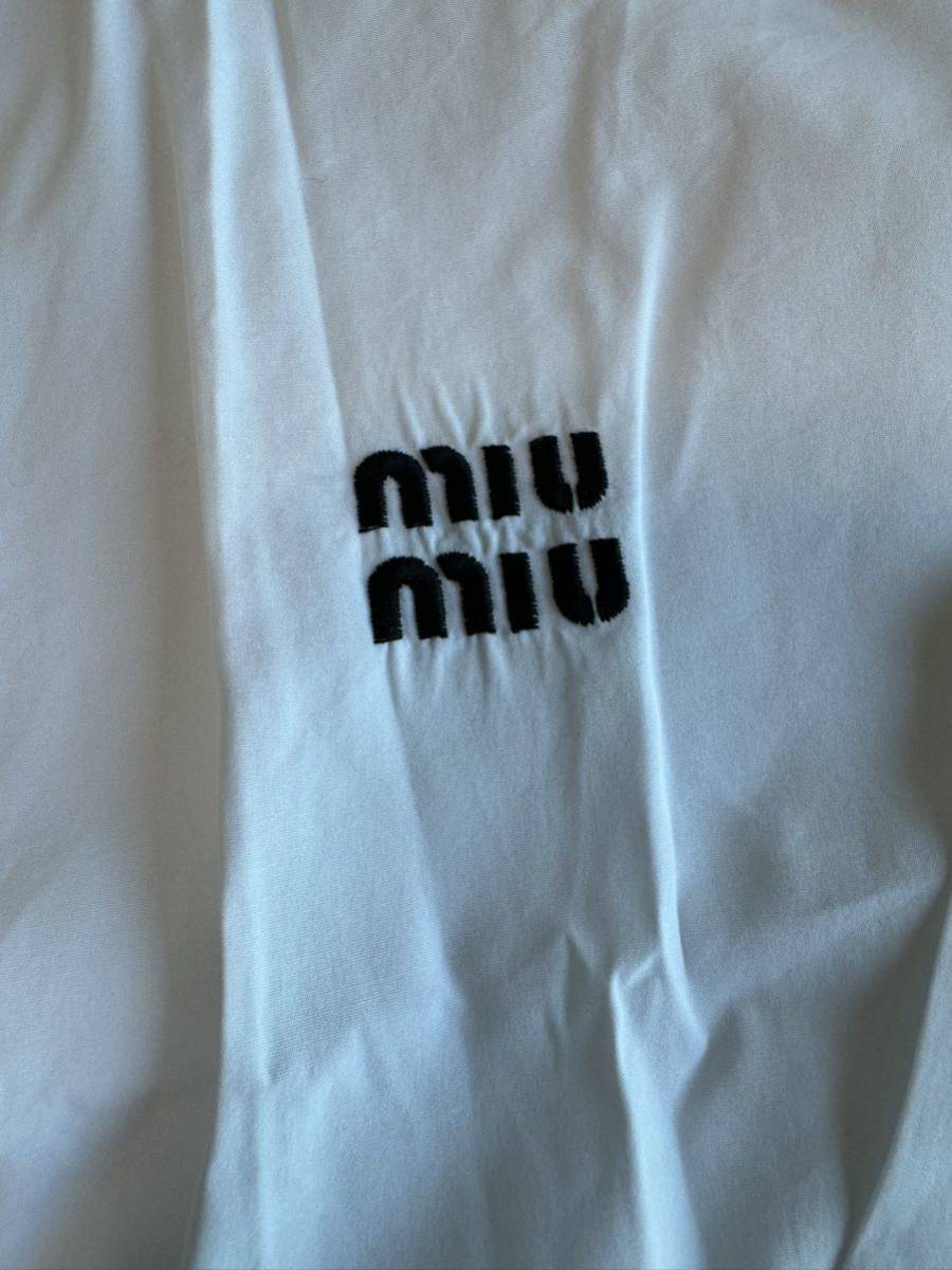 miumiu logo ミュウミュウ　レディース　長袖シャツ 白 40_画像3