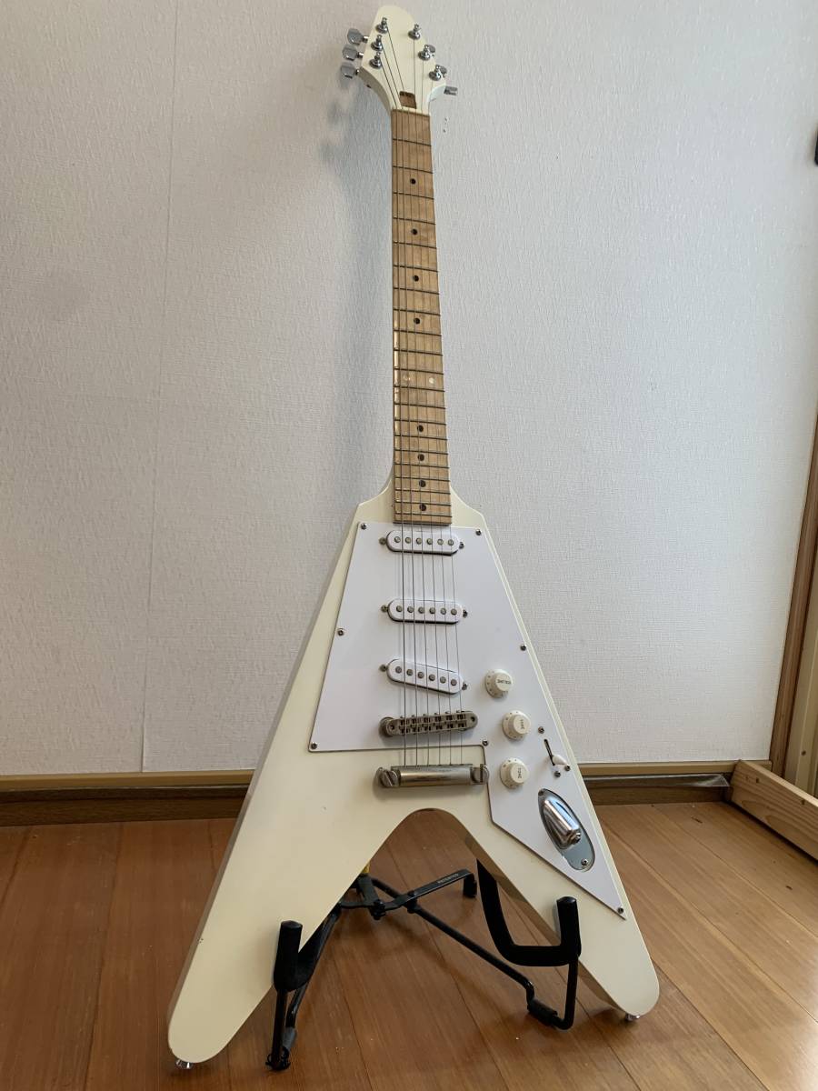 即決有！送料無料！珍品 レア JUNK品 フライングV モデル FLYING V 3シングルPU メイプル指板 ミディアムスケール_画像9